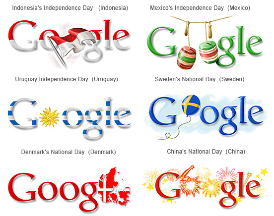 Google Various Nation Day Doodles