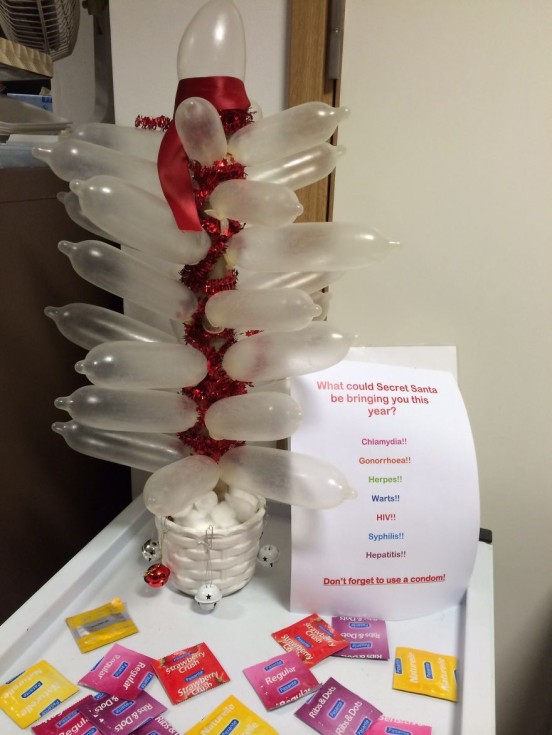 Condom Christmas Tree! Don’t Forget To Use One….