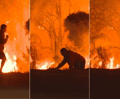 Man Pulls Over Near A Huge Wildfire, Everybody Is Suprised When They Get To Know The Reason